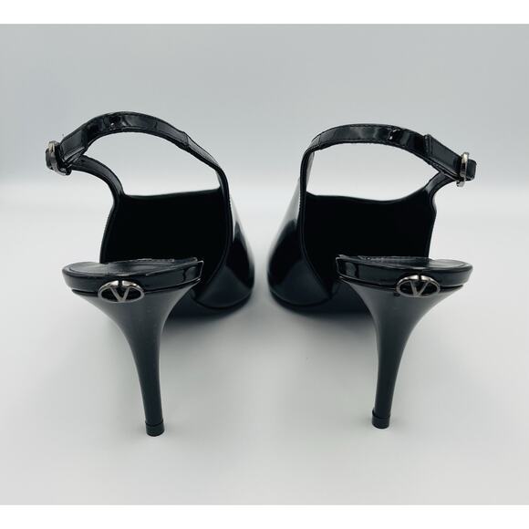 Valentino Garavani Black Patent Leather Slingback Pump Heels Size 38 US 8 - Picture 7 of 8